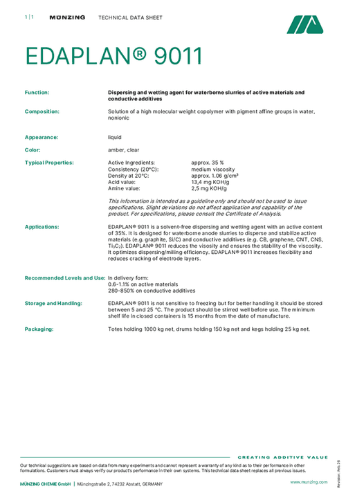 EDAPLAN® 9011 | Münzing Chemie