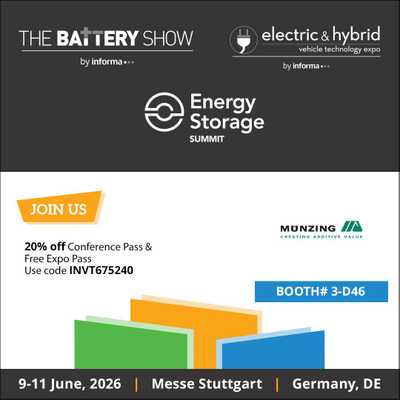 Meet us at Battery Show - Booth 3-D46